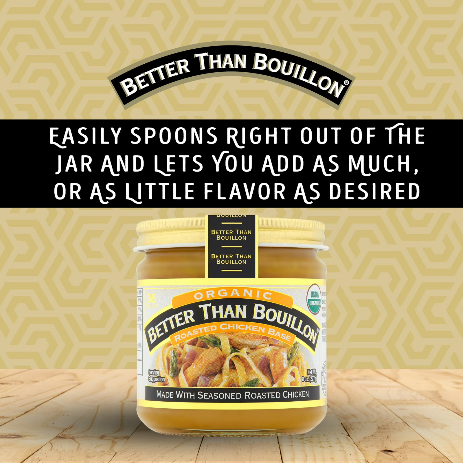 Better Than Bouillon Organic Roasted Chicken Base,Shelf-Stable,8 oz Jar (2 PACK)