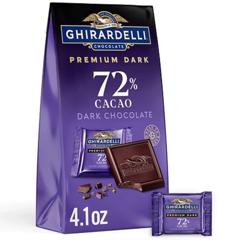 Squares Bag 72% Cacao Dark Chocolate 4.1 oz
