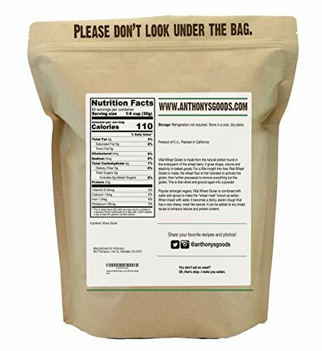 Vital Wheat Gluten Powder High in Protein (4lb) 4 Pound Resealable Keto Low Carb