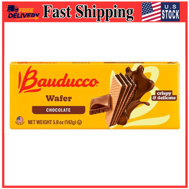 Bauducco Chocolate Wafers – Crispy Wafer Cookies With 3 Delicious 5.0 oz, 1 Pack