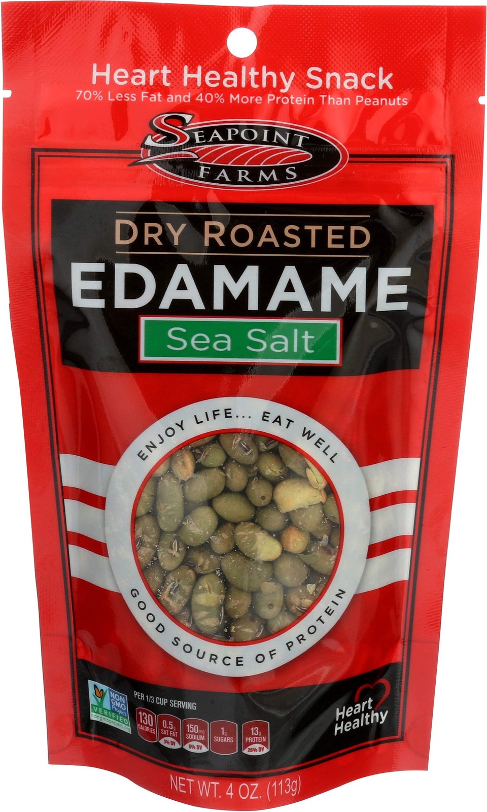Seapoint Farms Dry Roasted Edamame, Sea Salt, 4 Oz 4 Ounce (Pack of 1)