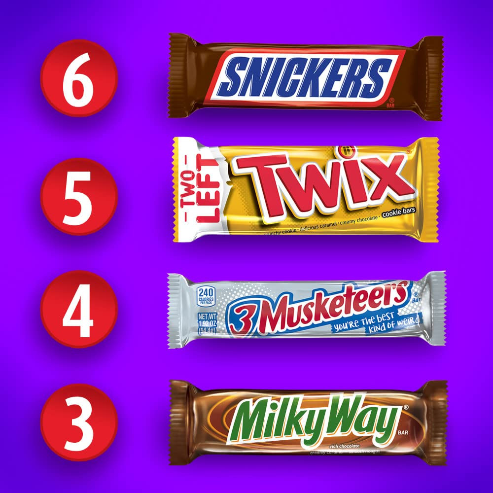 SNICKERS, TWIX, 3 MUSKETEERS & MILKY WAY Full Size Christmas Candy Chocolate Bar