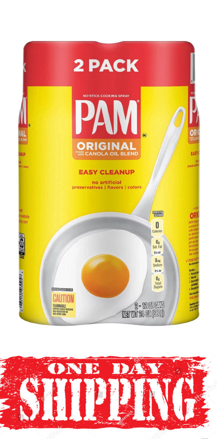 PAM Original Cooking Spray (12 oz., 2 pk.) Non-Stick, No Residue, Easy to Use