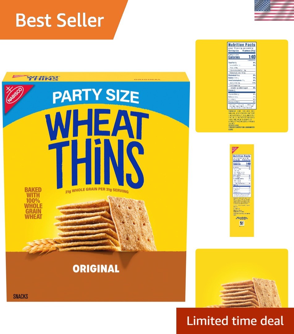 Wheat Thins 20 oz Party Size – Crispy Whole Grain Crackers for Any Occasion