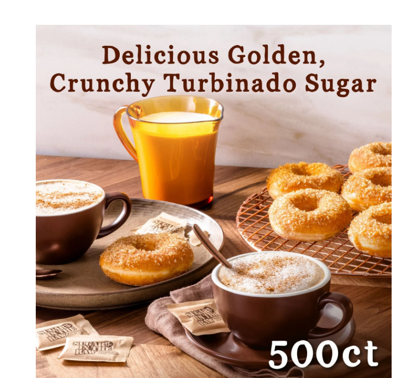Sugar in the Raw Turbinado Cane Sugar Packets 500 ct – Natural Sweetener