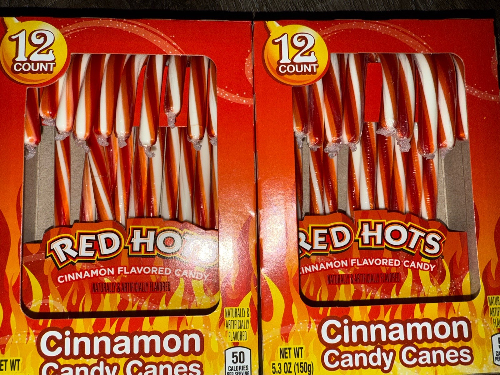 Red Hots ~ Candy Cane Christmas 5.3 oz 24-Canes ~ 2-Pack ~ 12/2027