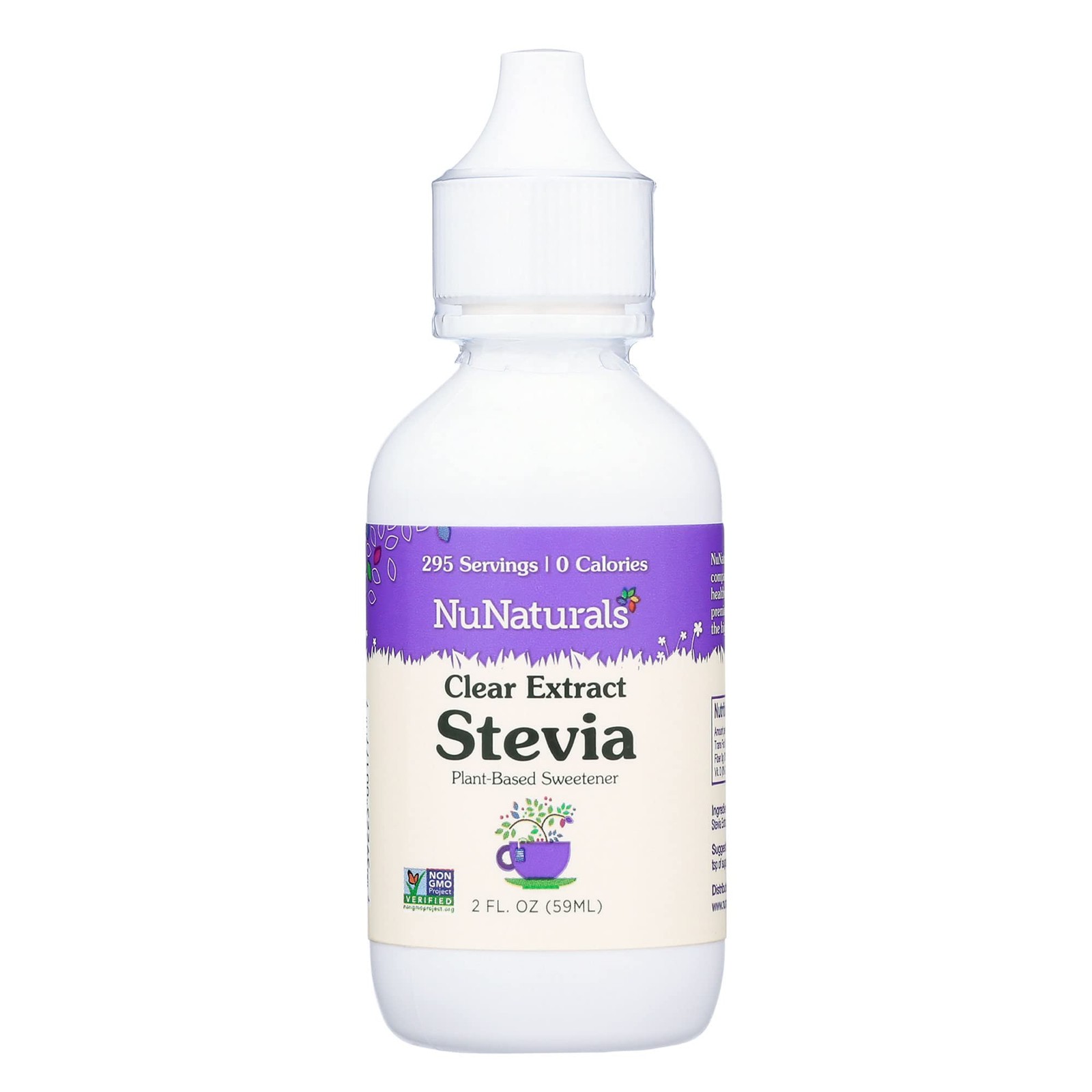 Stevia Liquid Extract, Plant-Based Sweetener, 2 oz Plastic Bottle