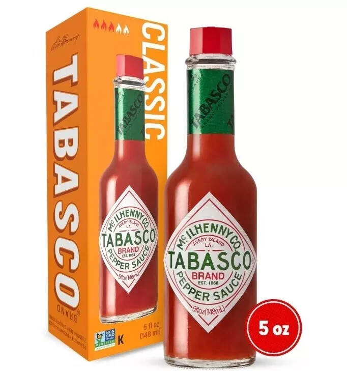 4-PACK Tabasco Pepper Sauce- Original Flavor 5 oz/ 148 ml each bottle