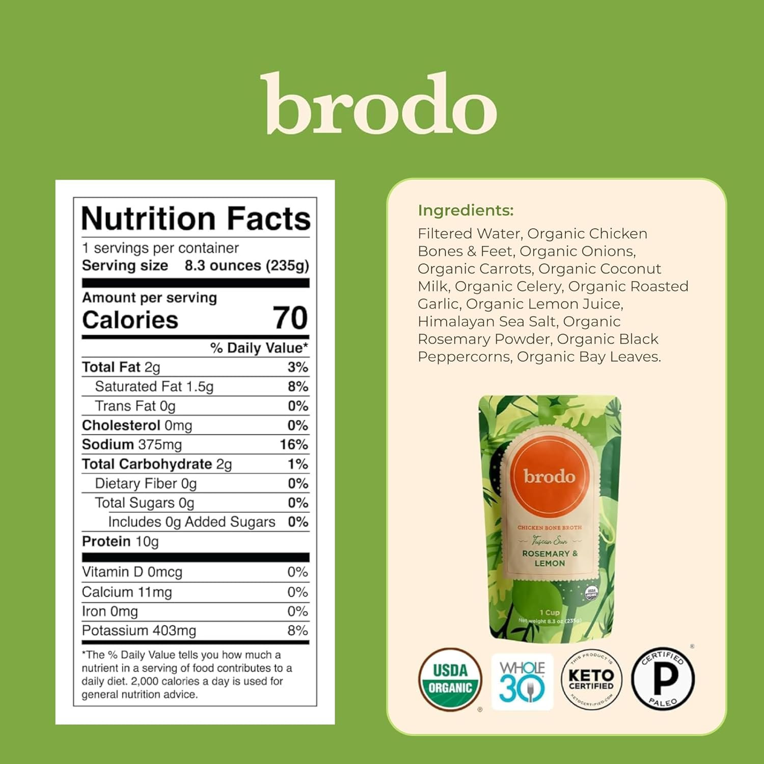 Brodo Broth Variety Pack | 1 Chicken, 1 Hearth, 1 Deeply Rooted, 1 Spicy Nonna,