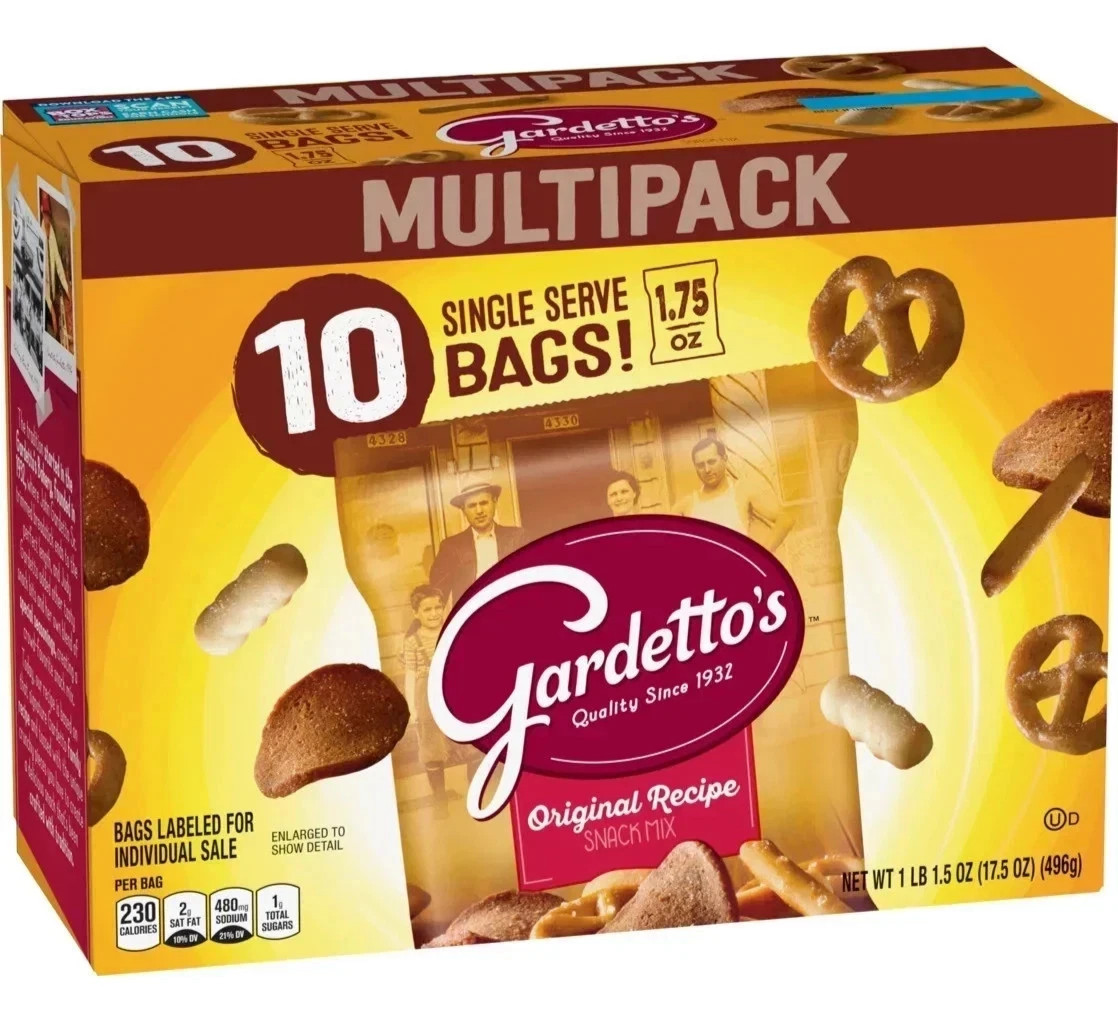 Gardetto’s Original Recipe Snack Mix, Single Serve Bags Multipack, 10 Ct, 17.5oz