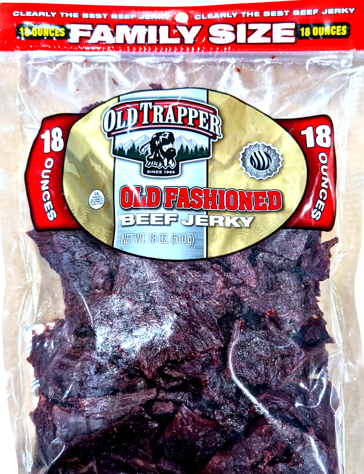 Old Trapper Beef Jerky Old Fashioned Family Size 18 Oz EXP 08/2027
