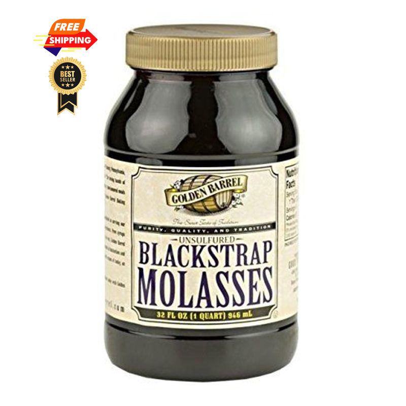 Golden Barrel Blackstrap Molasses (32 fl. oz. Wide Mouth) 32 Fl Oz (Pack of 1)
