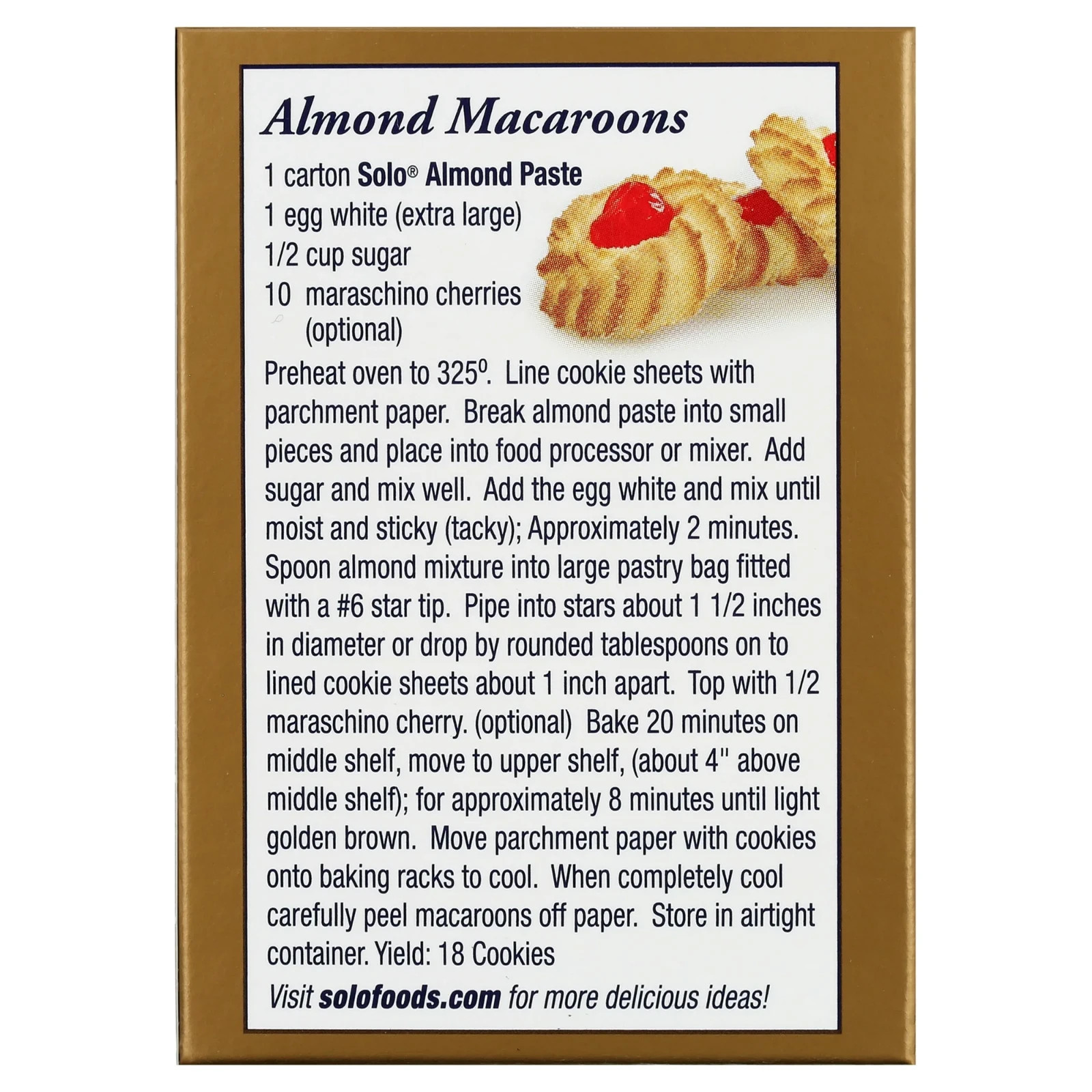 Solo Gluten-Free Almond Paste, Baking Mix Box 8 oz…