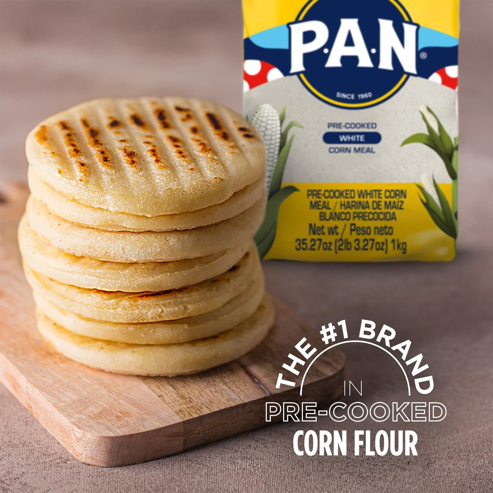 P.A.N. White Corn Meal – Pre-cooked Gluten 35.27 Ounce (Pack of 1),
