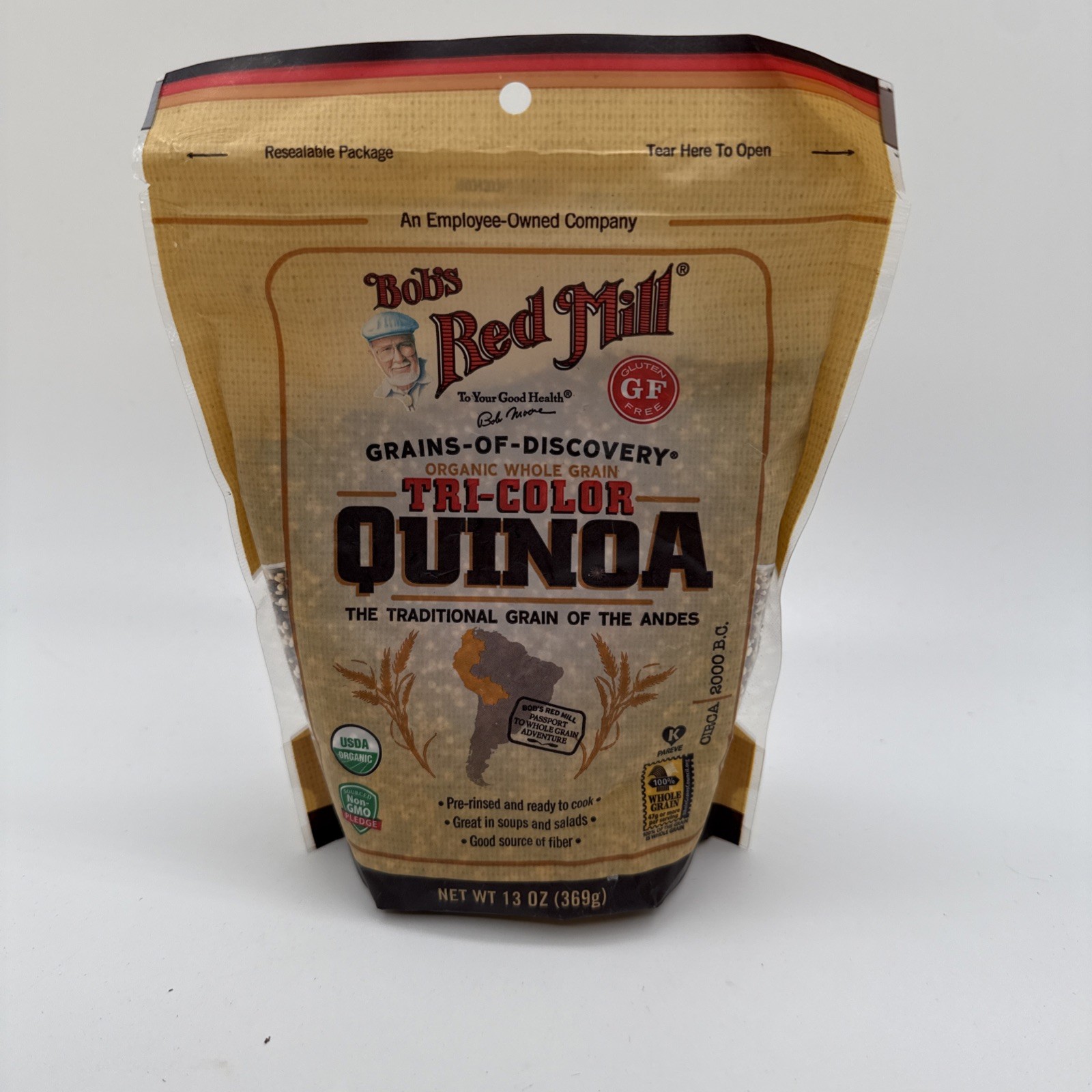 Organic Tri-Color Quinoa, Whole Grain, 13 oz (369 g)