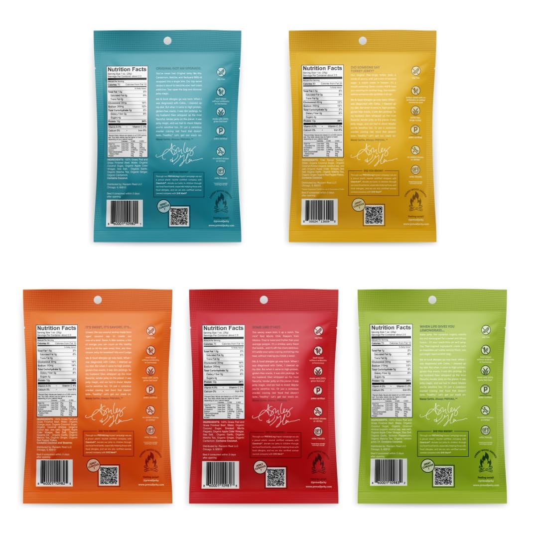 PREVAIL. Jerky Grass fed Beef and Free Range Turkey Jerky Variety Gift Box | …