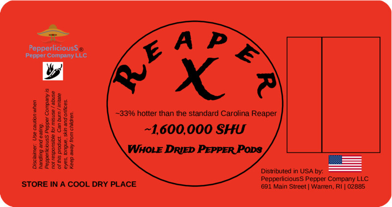 REAPER X 20 WHOLE DRIED PEPPER PODS ~33% hotter than standard Carolina Reaper