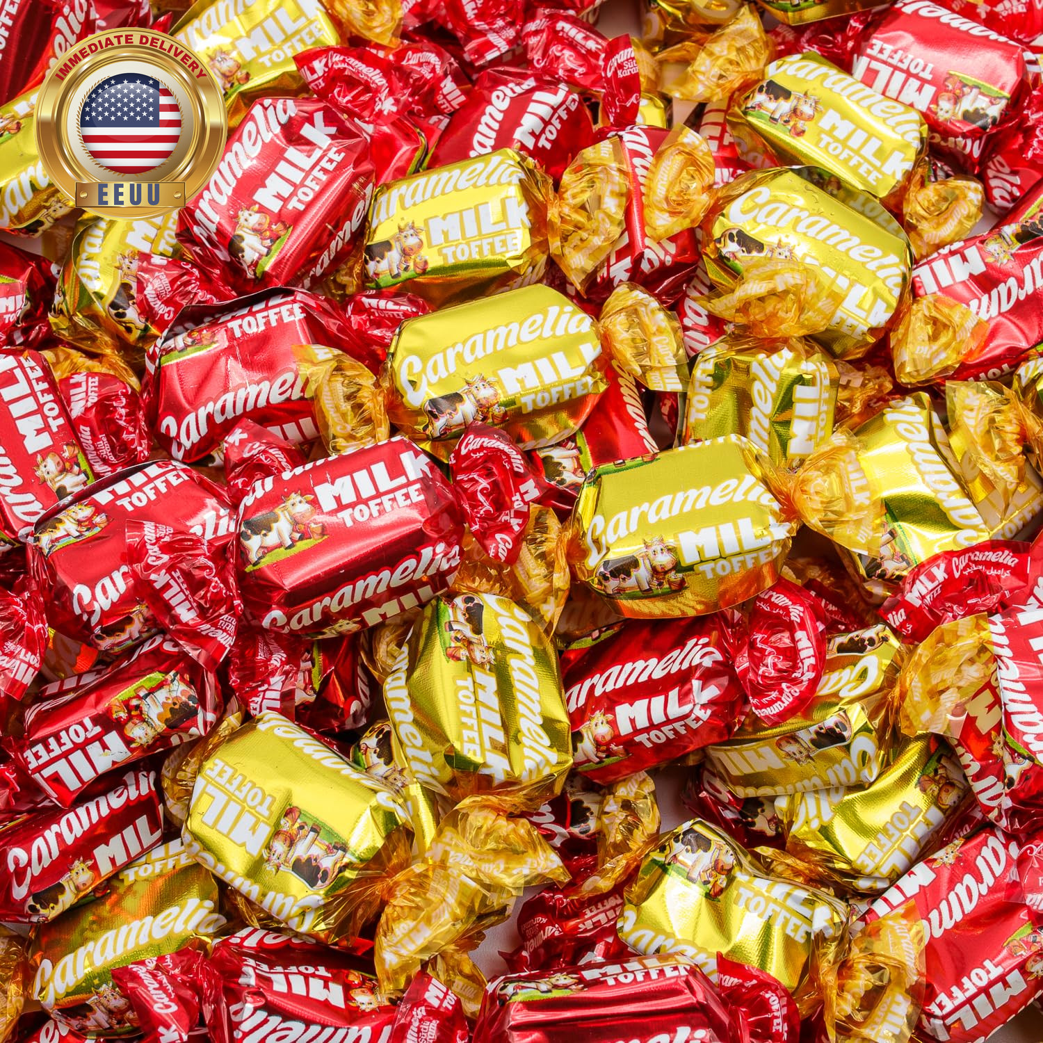 Milky Caramel Candy Individually Wrapped 1LB – Firm to Chewy Taffy, Turkish Cand
