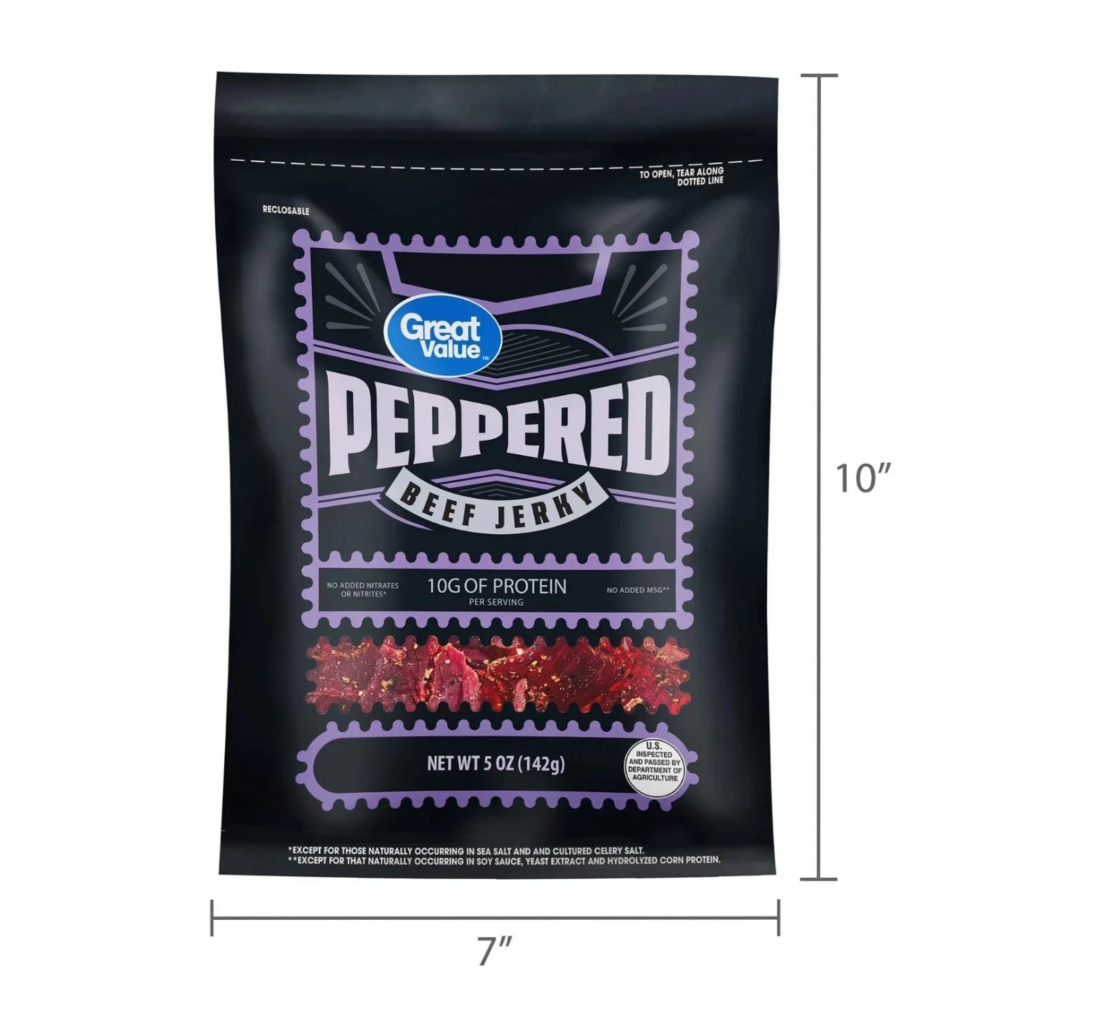 Great Value Peppered Beef Jerky, 5 Oz…