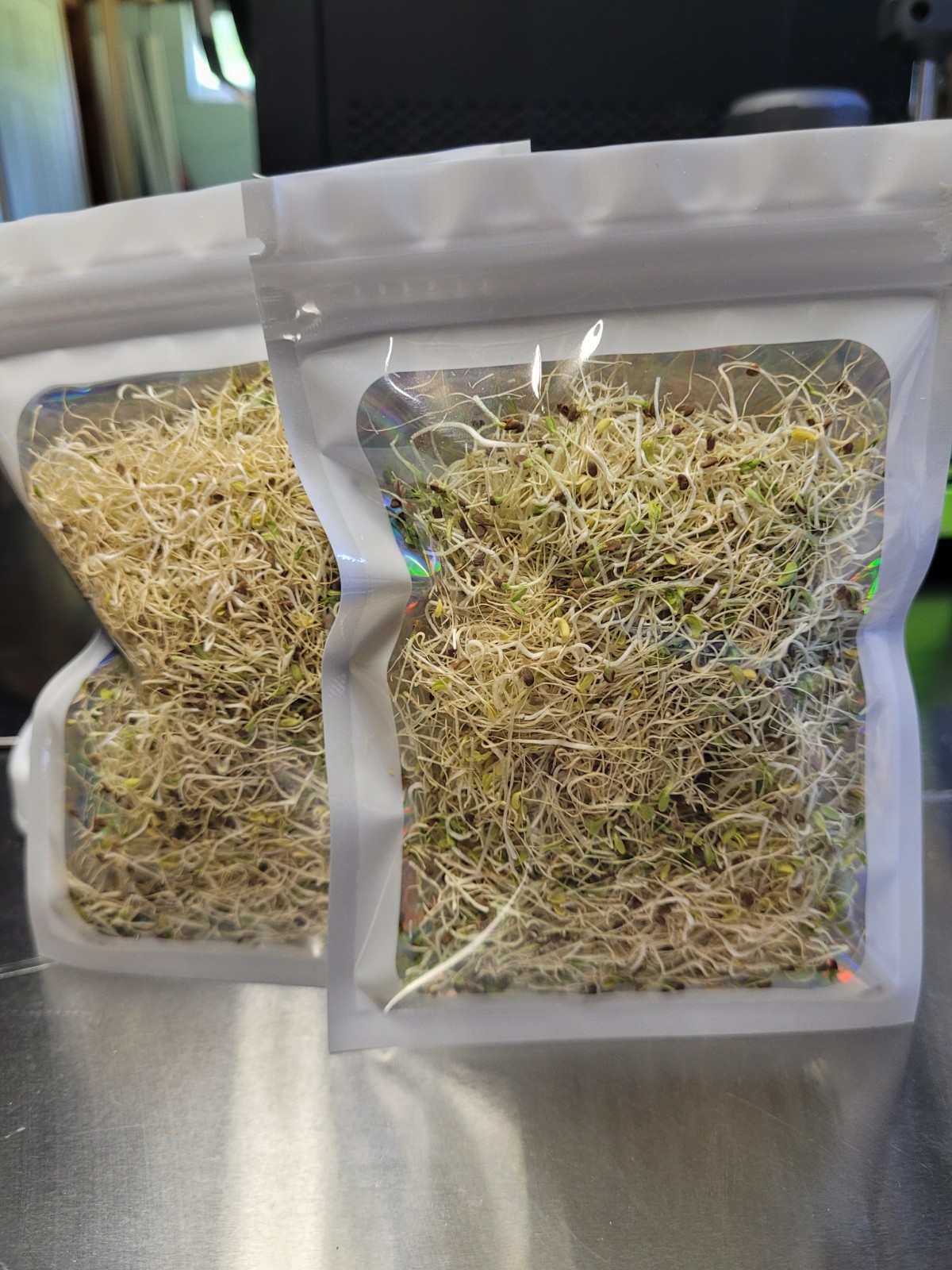 Freeze Dried Alfalfa Sprouts~Crispy Healthy Snack~Smoothies~Home Grown~Organic~