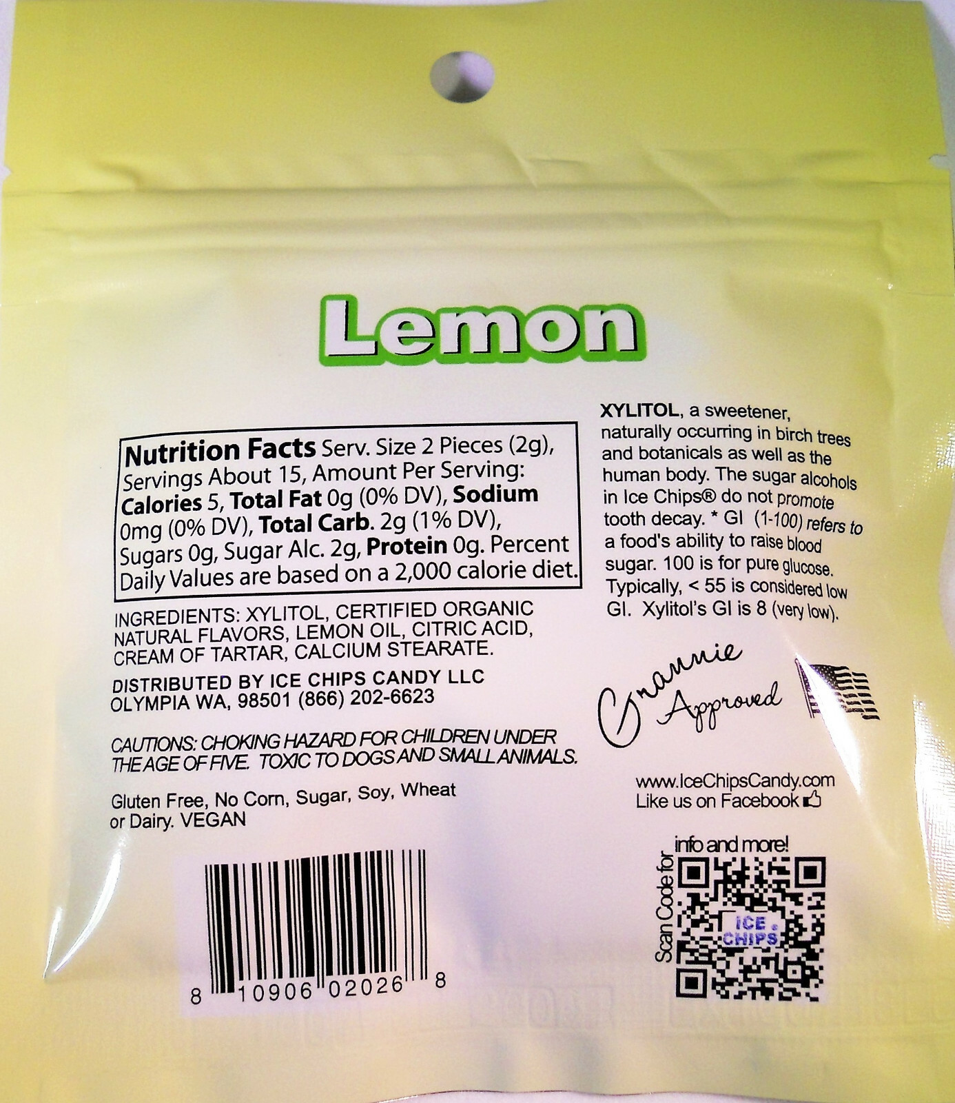 ICE CHIPS Xylitol Candy; Keto Friendly (3 PK Custom Choice, 8 Flavors) 1 OZ Each