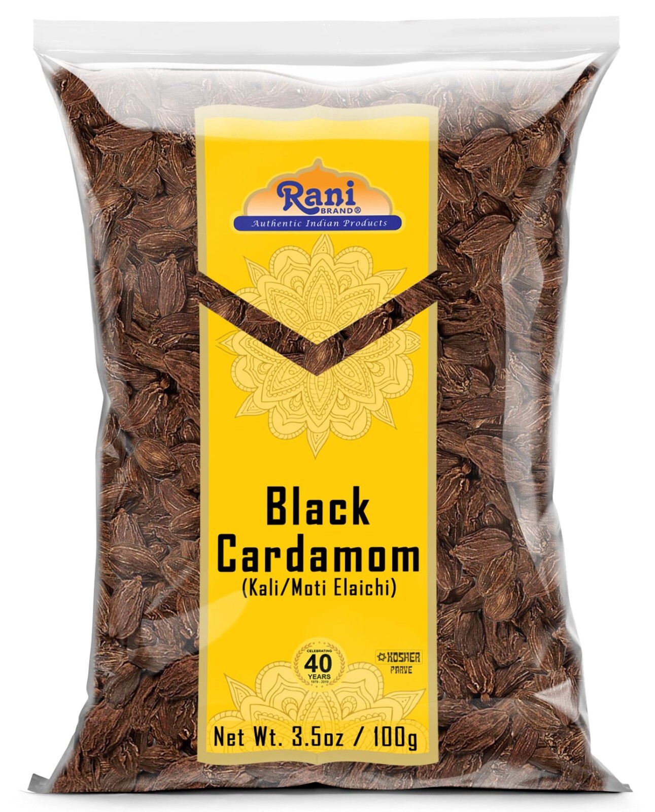 Rani Black Cardamom Pods (Kali Elachi) Whole Indian Spice 3.5oz (100g)