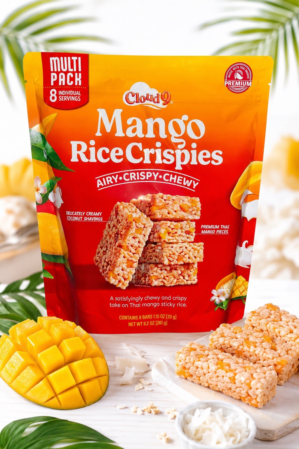 Cloud 9 Mango Rice Crispies Bars Multi Pack 8 Count Net Wt 9.2 oz (261g)