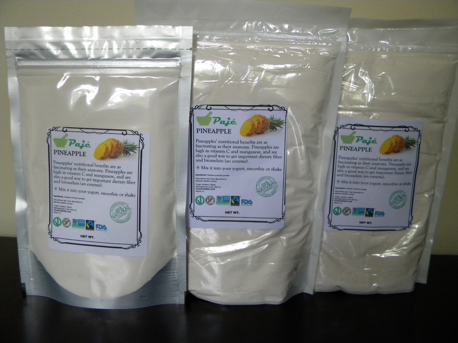 Pineapple fruit powder 32oz 2lb PAJE Immune system support, Bone strength