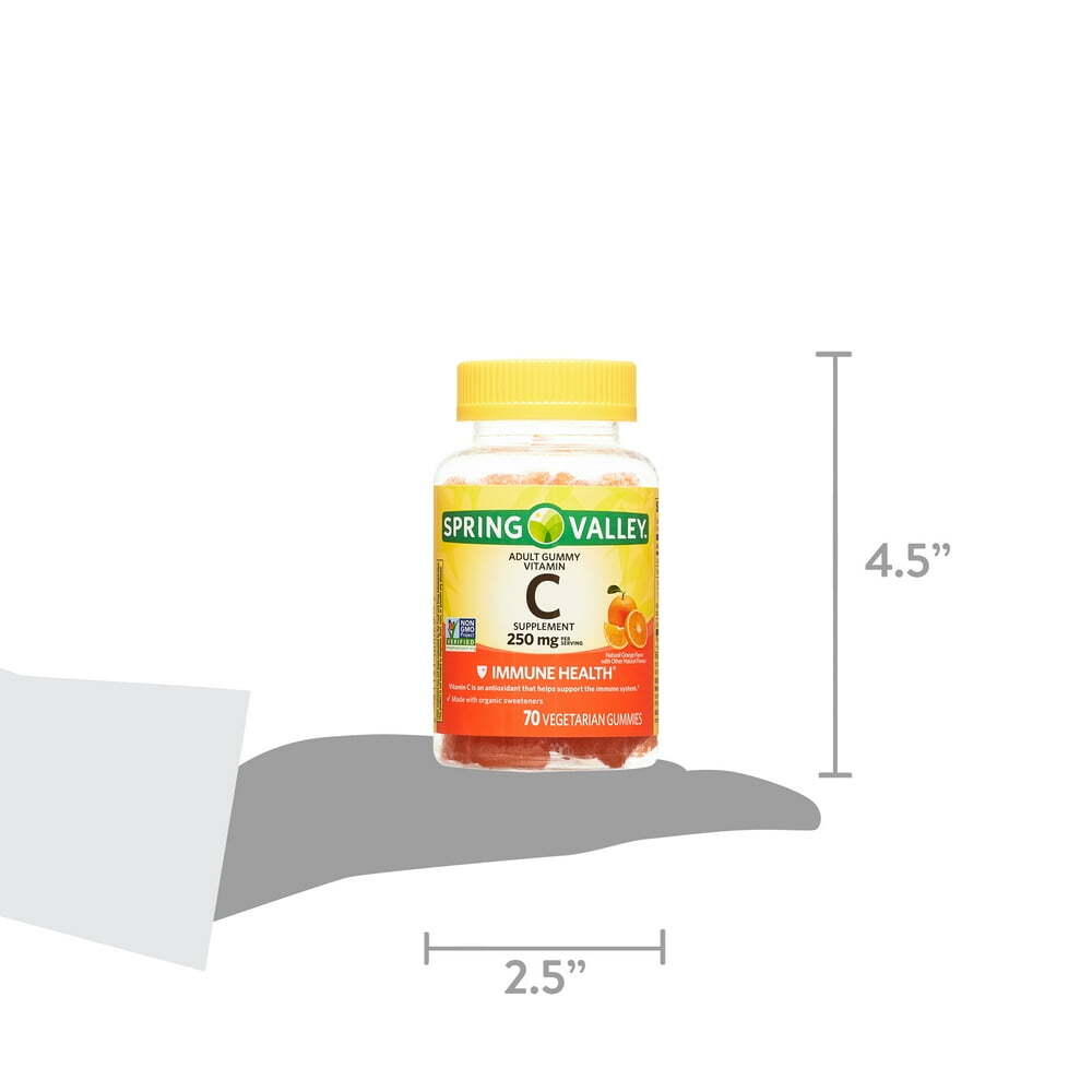 Spring Valley Vitamin C Vegetarian Gummies, Orange, 250 mg, 70 Count