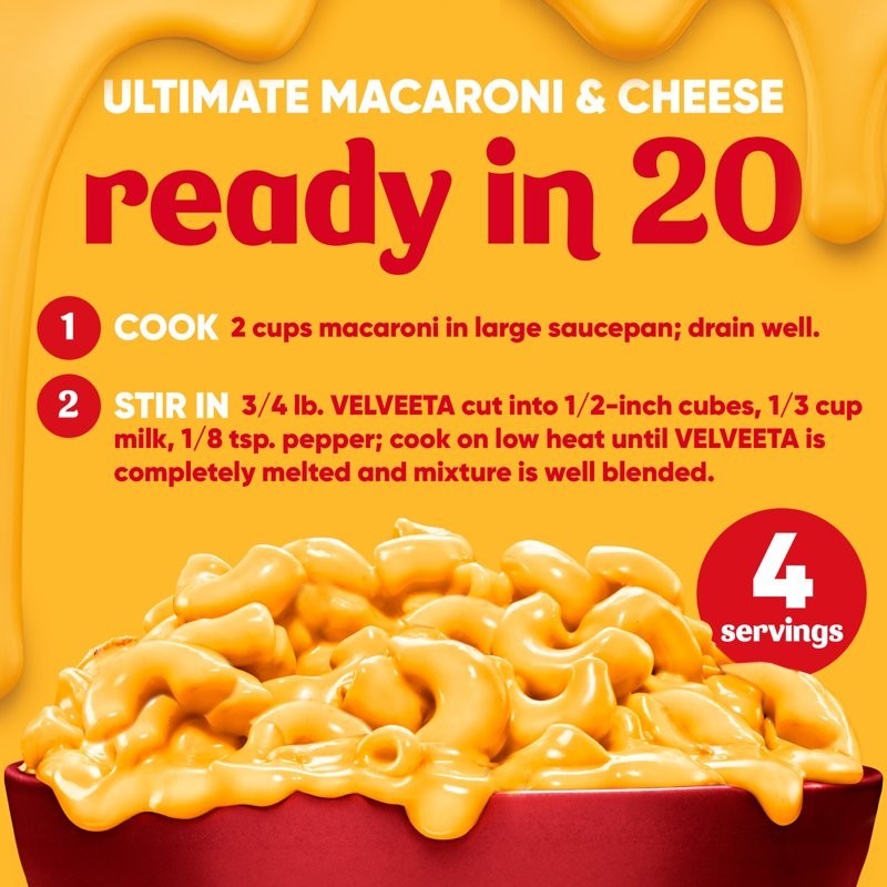 Velveeta Original Cheese Block 32 oz Smooth Melting Dip Sauce Classic…