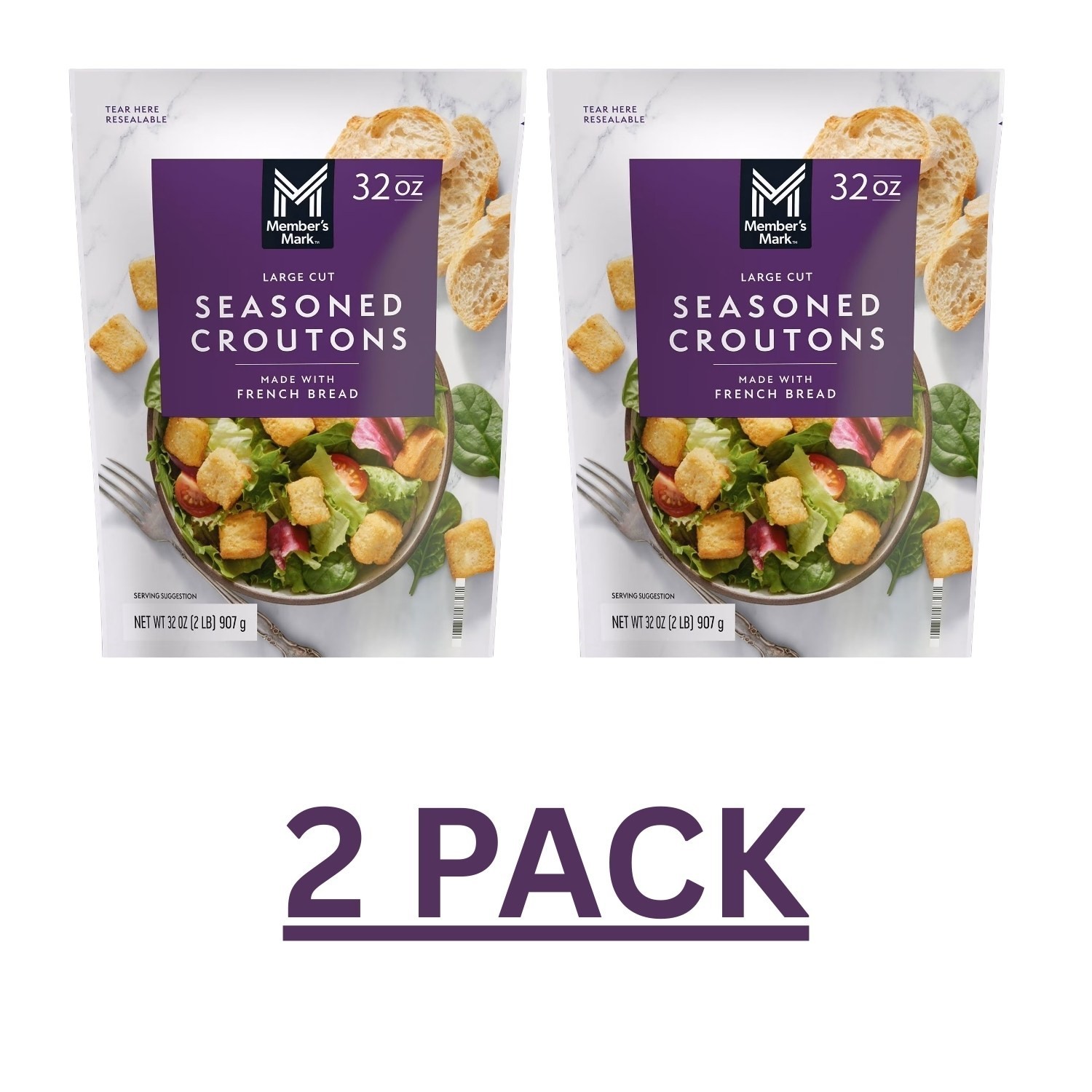 2 PACK – Member’s Mark Seasoned Croutons, (32 oz Each) Great Price Free Shipping