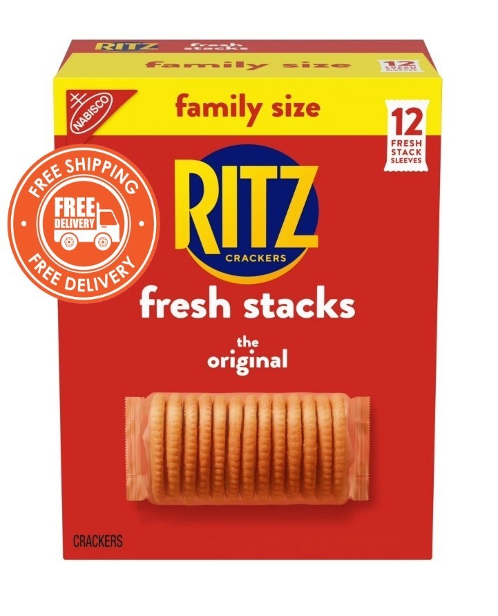 RITZ Fresh Stacks Original Crackers, family-size travel snack pack, 17.8 oz