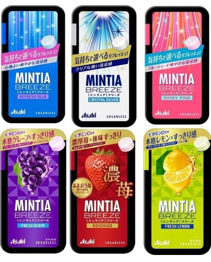 Asahi Mintia Breeze 6-type set, large size x 10, total 60 pieces【アサヒ ミンティアブリーズ】