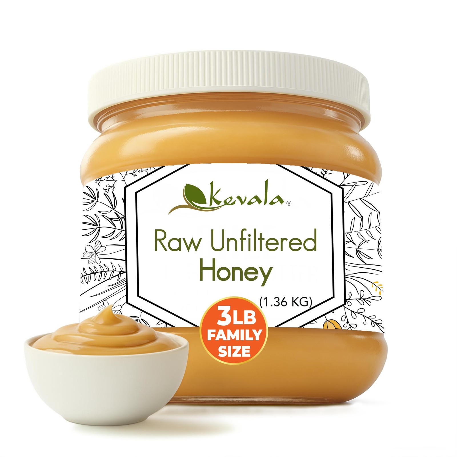 Raw Unfiltered Honey – Pure Honey for Daily Baking and Cooking, Authentic Swe…