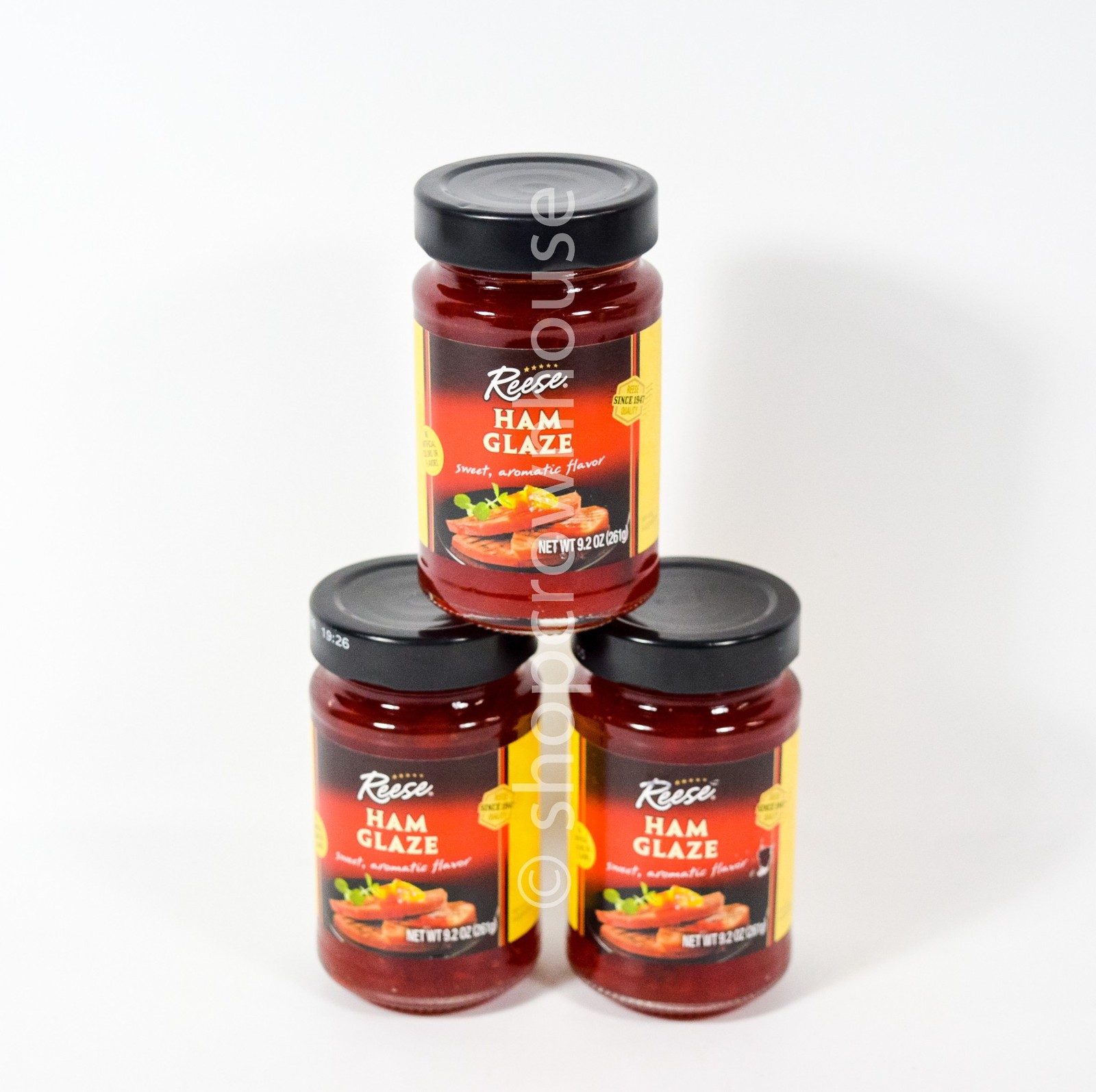 3 Reese HAM GLAZE 9.2 oz glass jar 08/27/2026