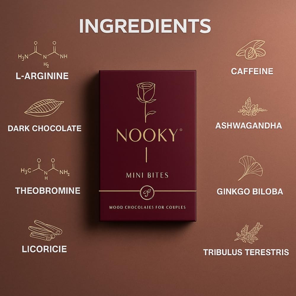 NOOKY Mini Bites for Men and Women | Premium Mood-Uplifting Dark Chocolate