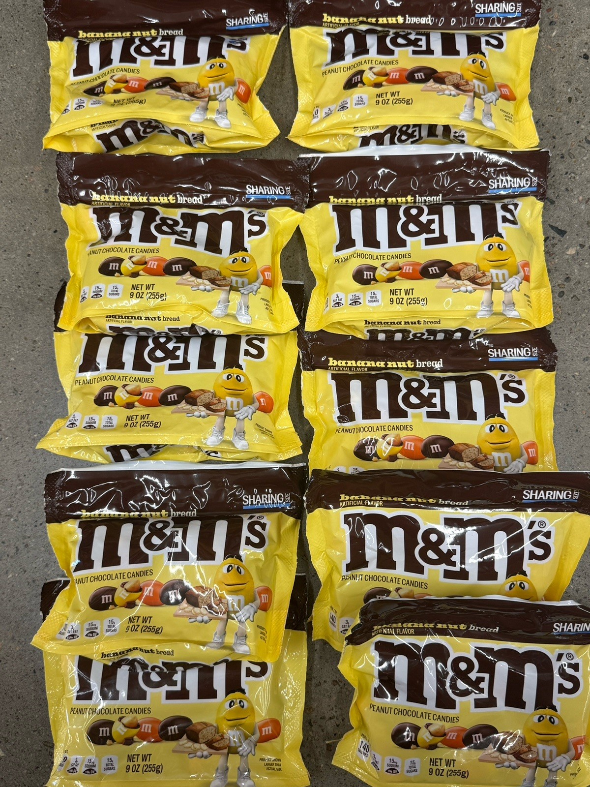 10 x Bags M&M’s Banana Nut 9oz Sharing Size Bags – Limited Edition BB 03/2027