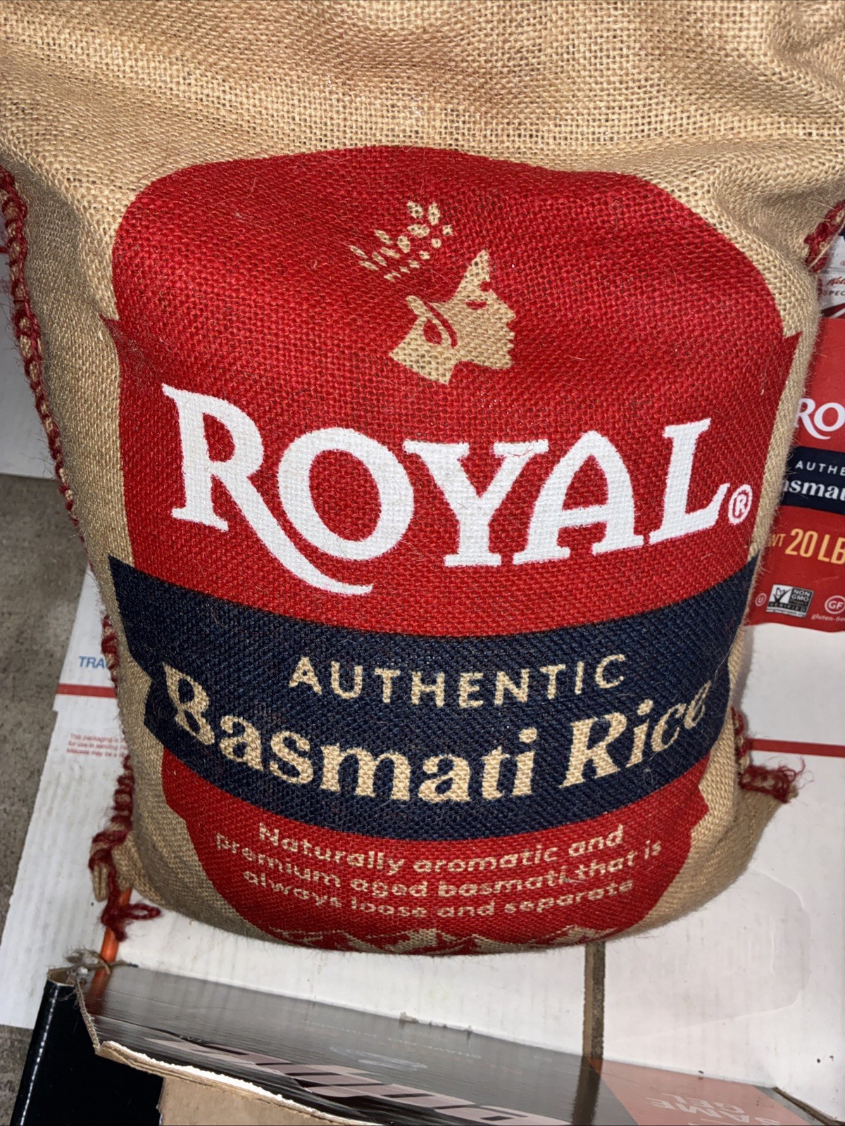 Authentic Royal Naturally Aged Long Grain Indian White Basmati Rice, 20 lb. Bag