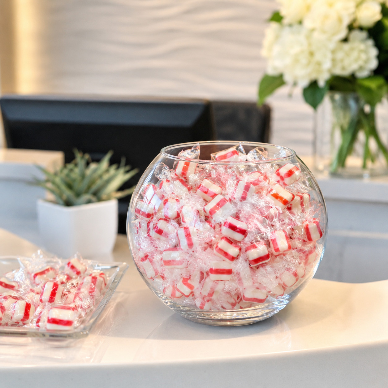 Peppermint Soft Puffs Candy | 170 Wrapped Pcs 32 oz (2 LB) Mint Candy Bulk Candy
