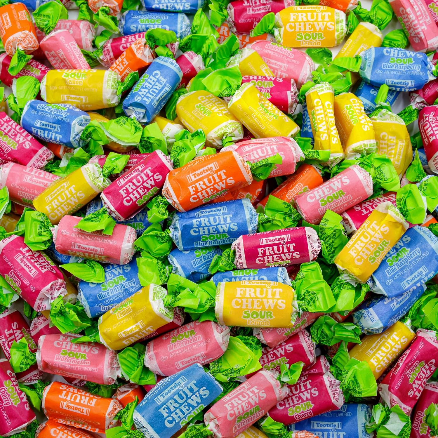 TOOTSIE FRUIT CHEWS Candy SOUR 2 lb Bulk Bag Fruity Flavored Assorted Flavors
