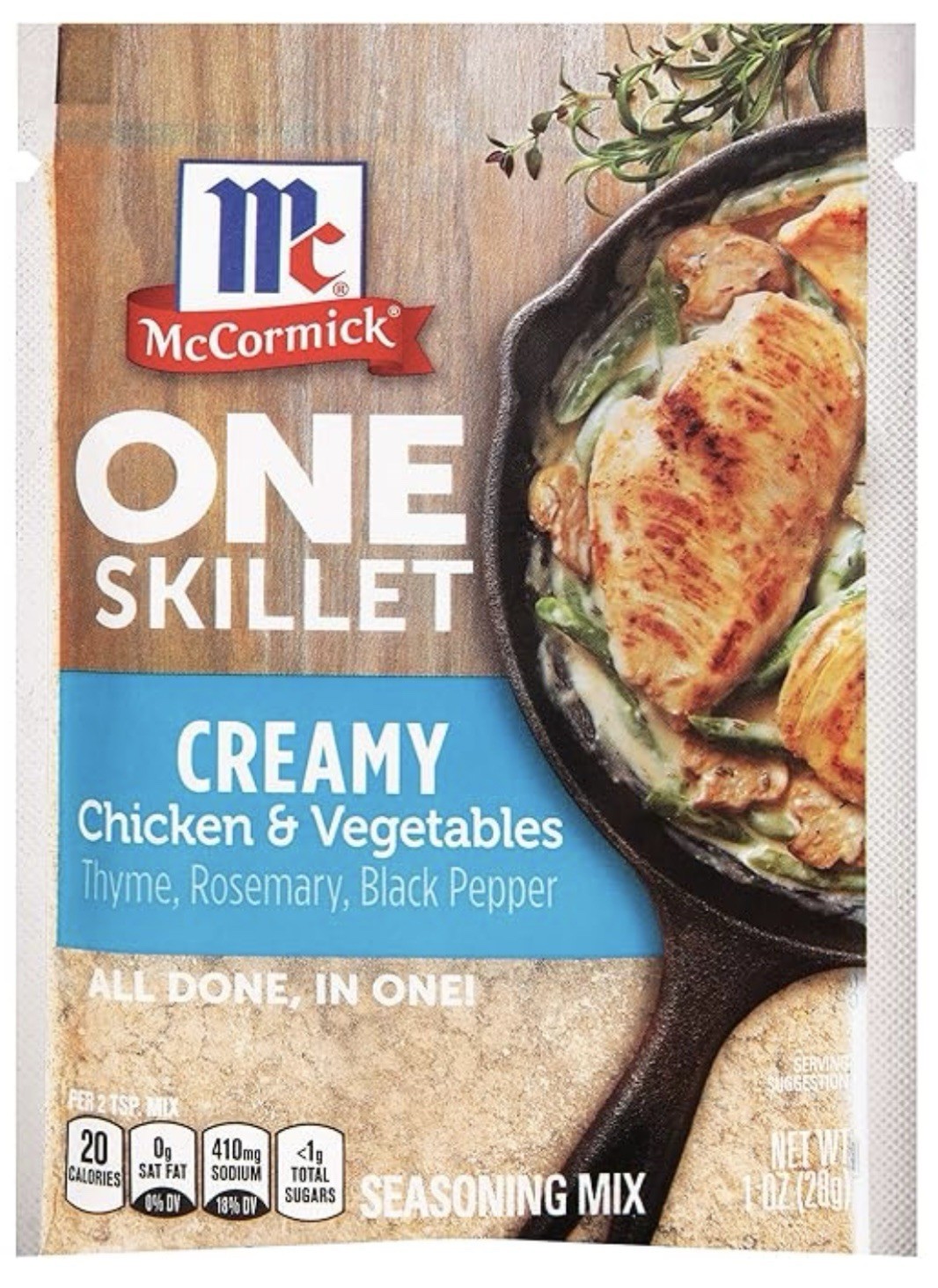 McCormick One Skillet Creamy Chicken & Vegetables Seasoning Mix, 1 oz