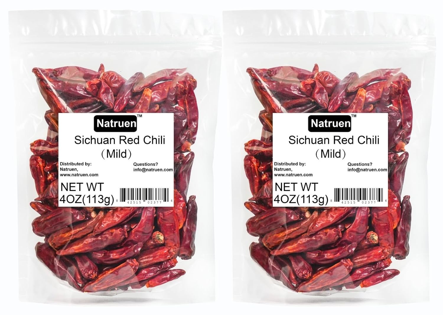 Dry Szechuan Chinese Red Chili Pods 8 Oz, Mild, Facing Heaven Chili