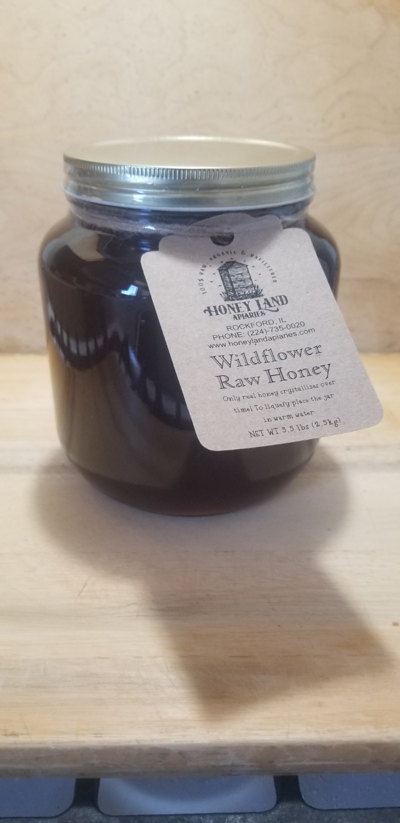 Raw Honey 5 lb (2.27kg) – 100% Raw, Wildflower, Local Organic, Unfiltered