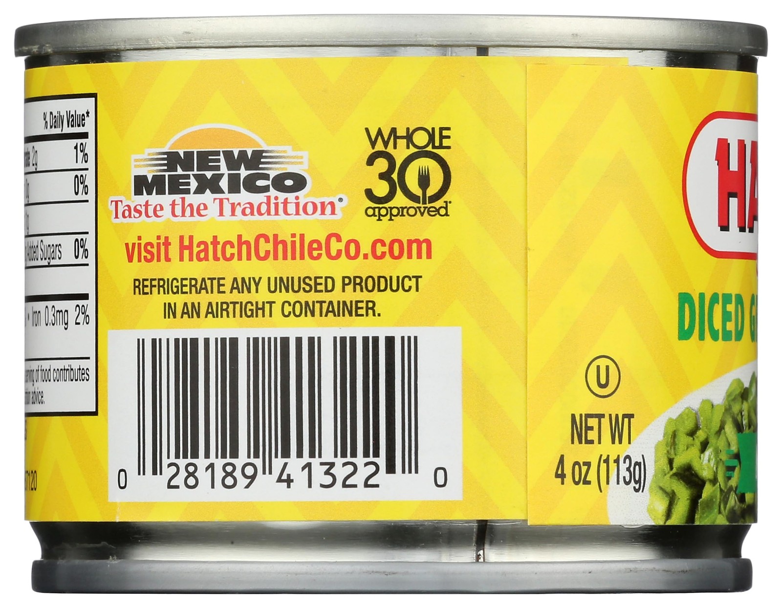 Hatch Mild Diced Green Chilies 4 Ounce Pack Of 1 Grocery Vegetable Usa