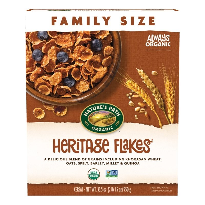 Nature’s Path Organic Breakfast Cereal, Heritage Flakes, 33.5oz Box