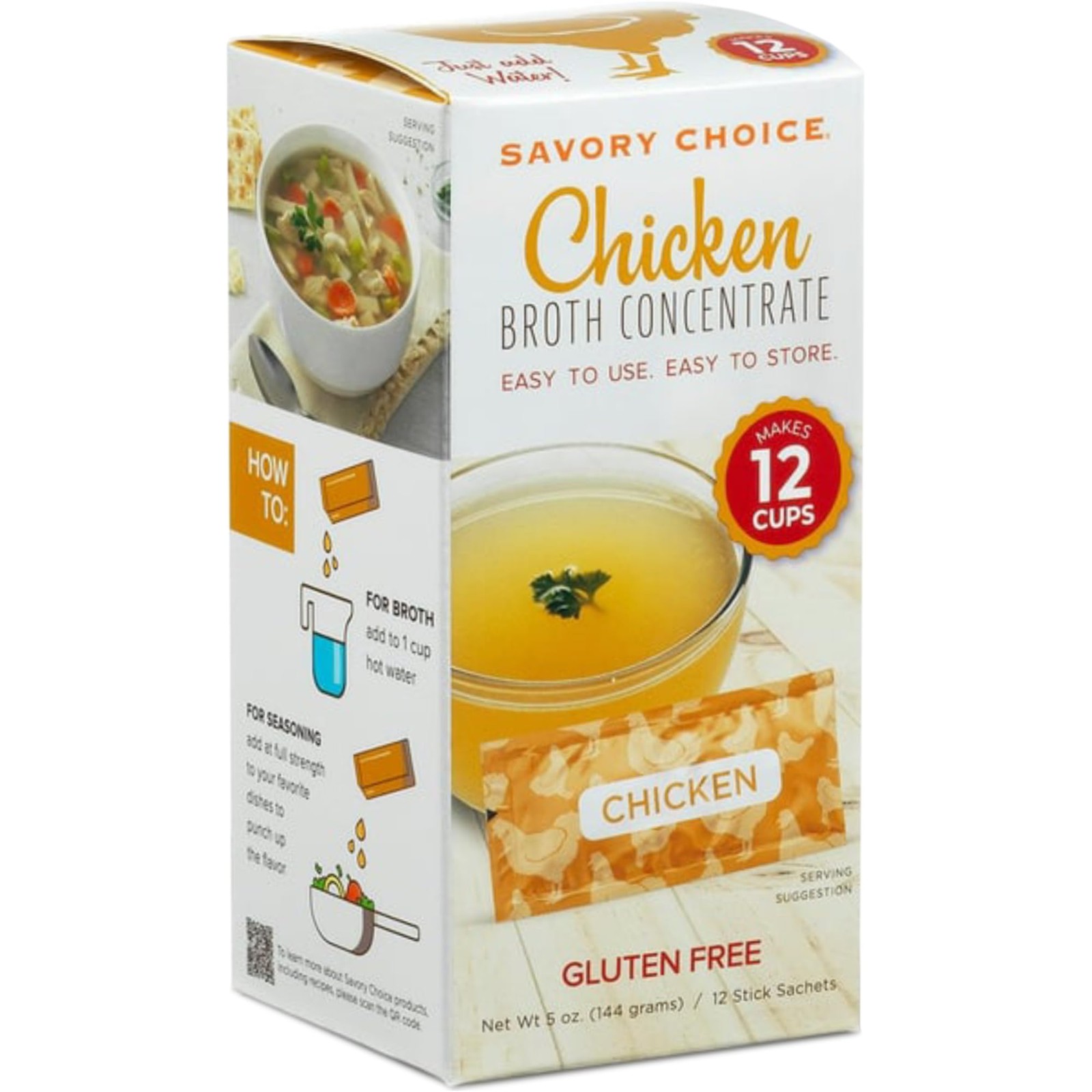 SAVORY CHOICE Chicken Broth Concentrate, 1 12 Count (Pack of 1), beige, brown