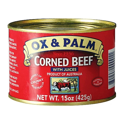 Corned Beef Ox and Palm original Chunky Juicy Style 15oz (Pack of 24) Box New