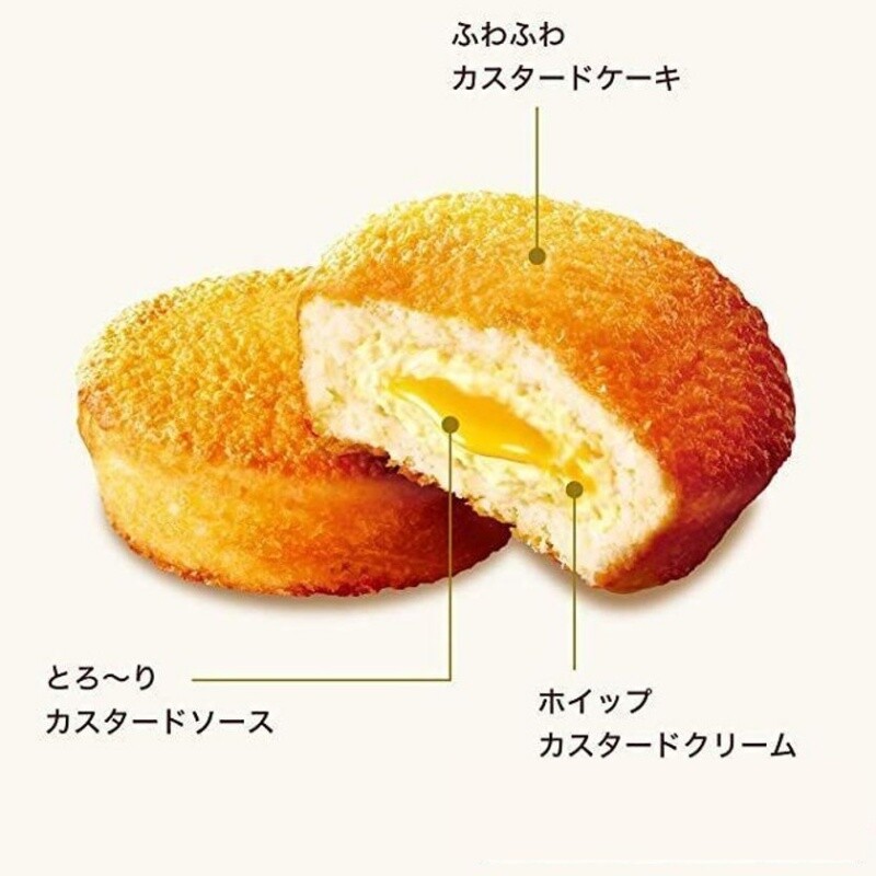 Custard Cake, Hokkaido Milk, Custard Flavors, Taiwan 19g x 6/ Pack 卡士達蛋糕