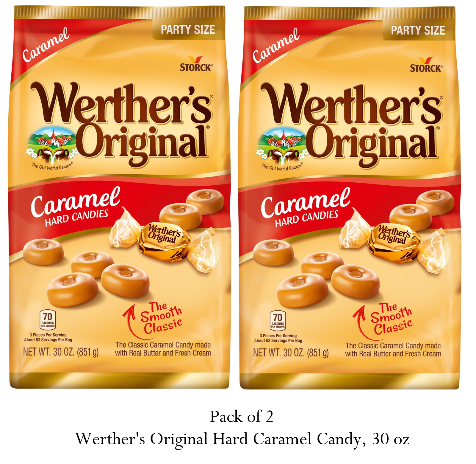 Werther’s Original Hard Caramel Candy, 30 oz (2 Pack)