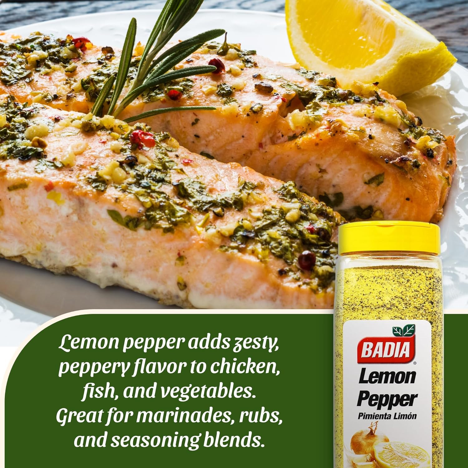 Lemon Pepper Seasoning, 24 Oz – Pepper, Garlic & Onion, Zesty Citrus Blend for C